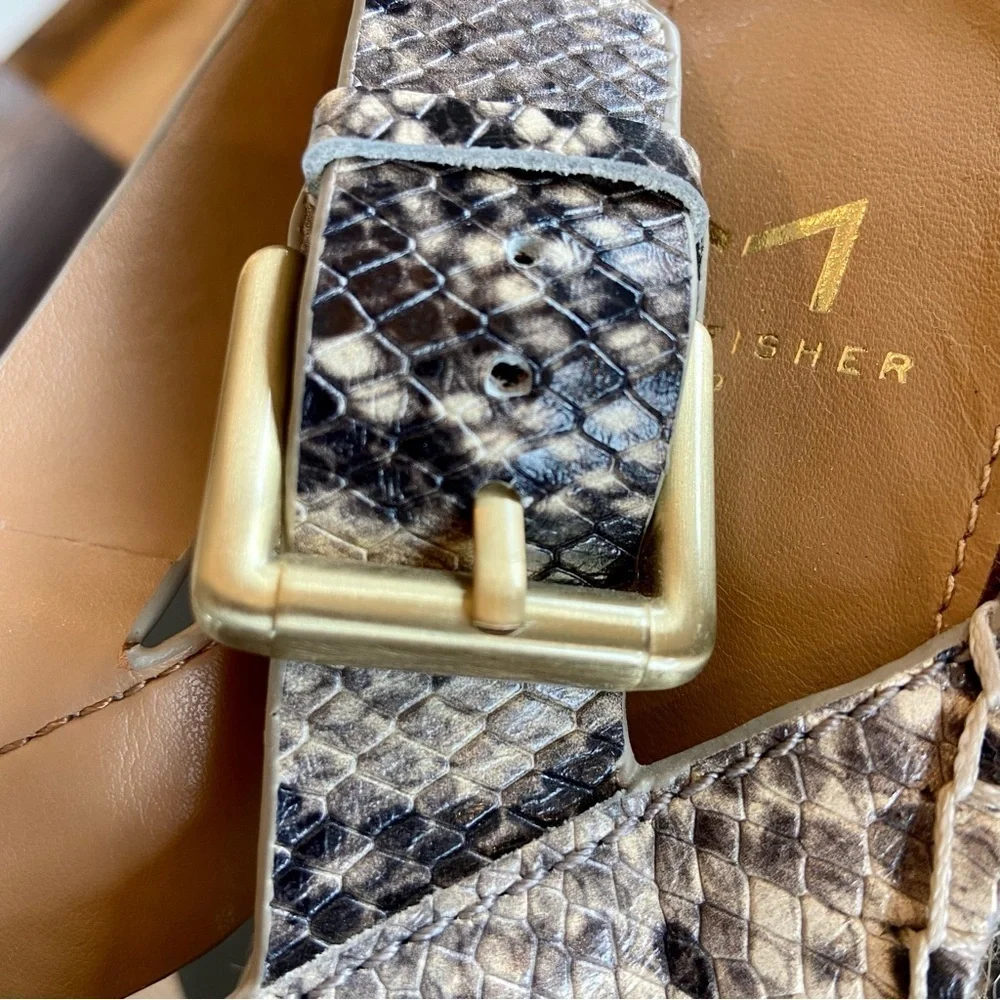 Marc Fisher Wedges Espadrille Snake Print Leather Platform Mlalenni